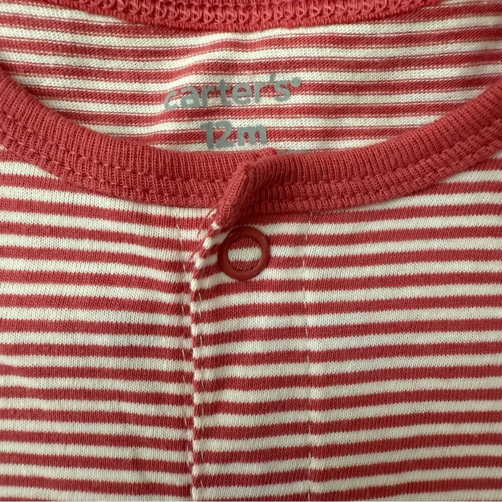 3/$10 🛒🛍️ Carter's Baby Carter's Pelican Snap-Up Romper Red & White Size 12 M